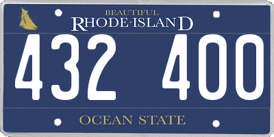 RI license plate 432400