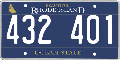 RI license plate 432401