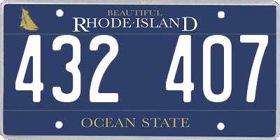 RI license plate 432407