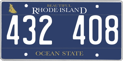 RI license plate 432408