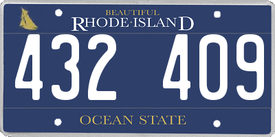 RI license plate 432409