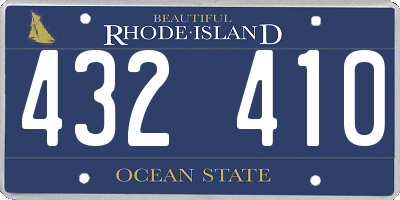 RI license plate 432410