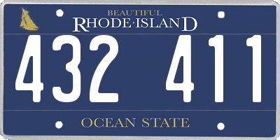 RI license plate 432411