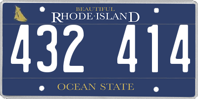 RI license plate 432414