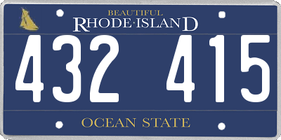 RI license plate 432415