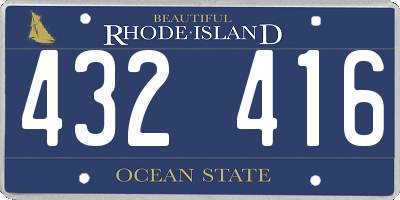 RI license plate 432416