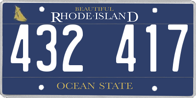 RI license plate 432417