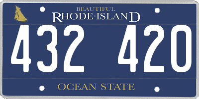 RI license plate 432420