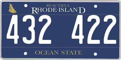 RI license plate 432422