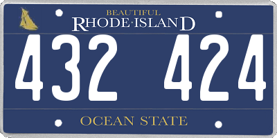 RI license plate 432424