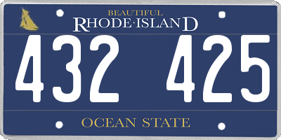 RI license plate 432425