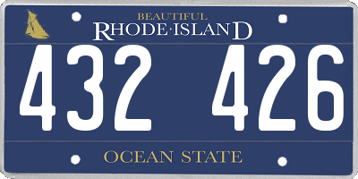 RI license plate 432426