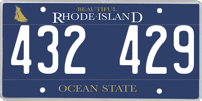 RI license plate 432429