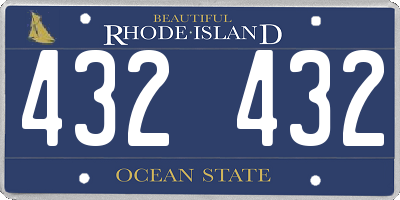 RI license plate 432432