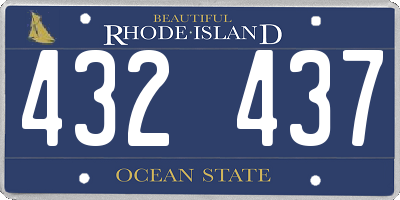 RI license plate 432437