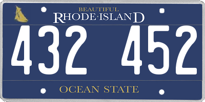 RI license plate 432452