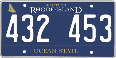 RI license plate 432453