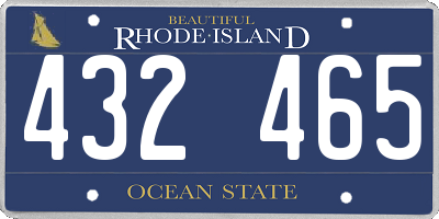 RI license plate 432465