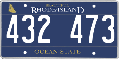RI license plate 432473