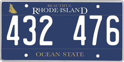 RI license plate 432476