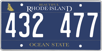 RI license plate 432477