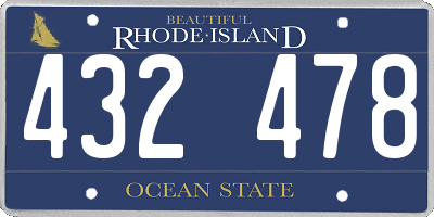 RI license plate 432478