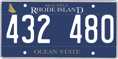 RI license plate 432480