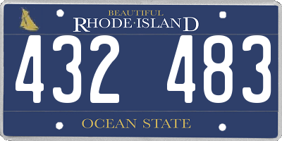 RI license plate 432483