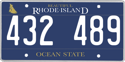 RI license plate 432489
