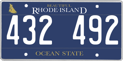 RI license plate 432492
