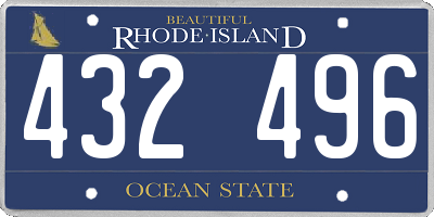 RI license plate 432496