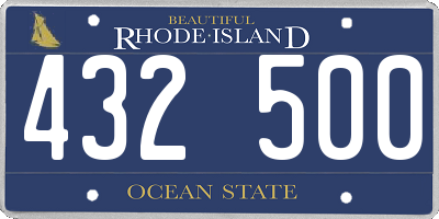 RI license plate 432500