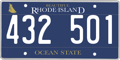 RI license plate 432501