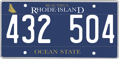 RI license plate 432504