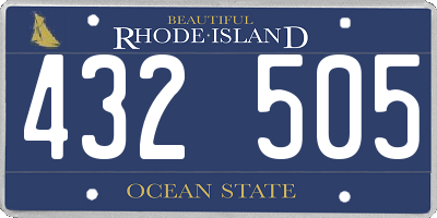 RI license plate 432505