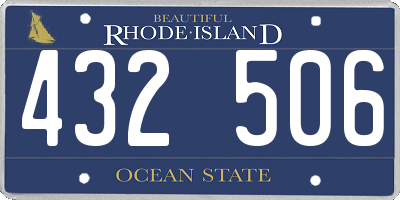 RI license plate 432506