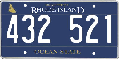 RI license plate 432521