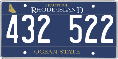 RI license plate 432522