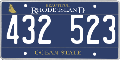 RI license plate 432523