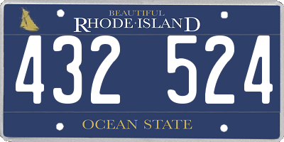 RI license plate 432524