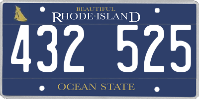 RI license plate 432525
