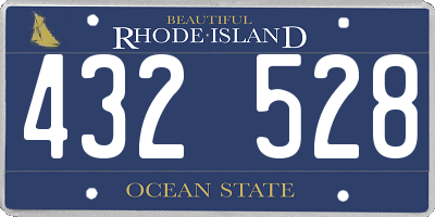 RI license plate 432528