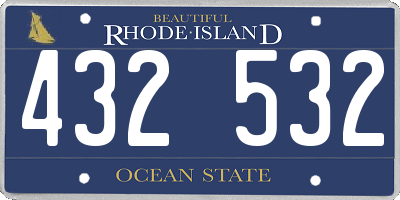 RI license plate 432532