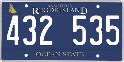 RI license plate 432535