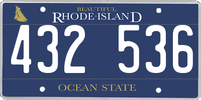 RI license plate 432536