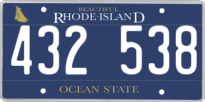 RI license plate 432538