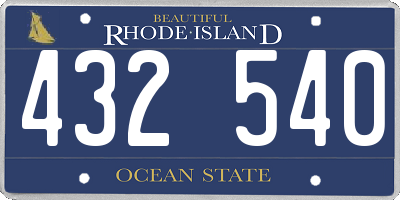 RI license plate 432540