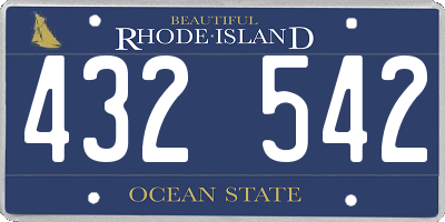 RI license plate 432542