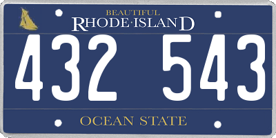 RI license plate 432543