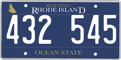 RI license plate 432545